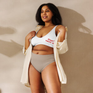 Recycled padded bikini top  "Don't text me"