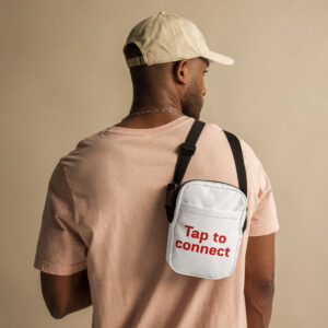 Utility crossbody bag   "Tap to connect"