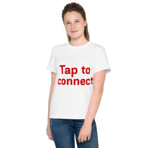 Youth crew neck t-shirt  "Tap to connect"