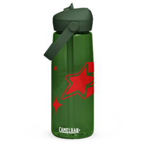 Flip straw water bottle
