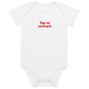 Organic cotton baby bodysuit  "Tap to connect"