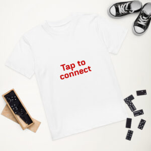 Organic cotton kids t-shirt  "Tap to connect"