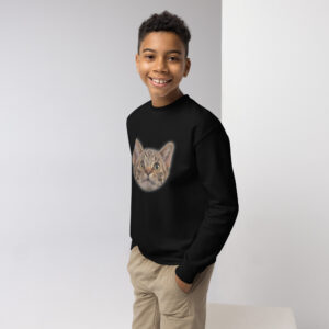 Youth crewneck sweatshirt   "WhiskerPeek"